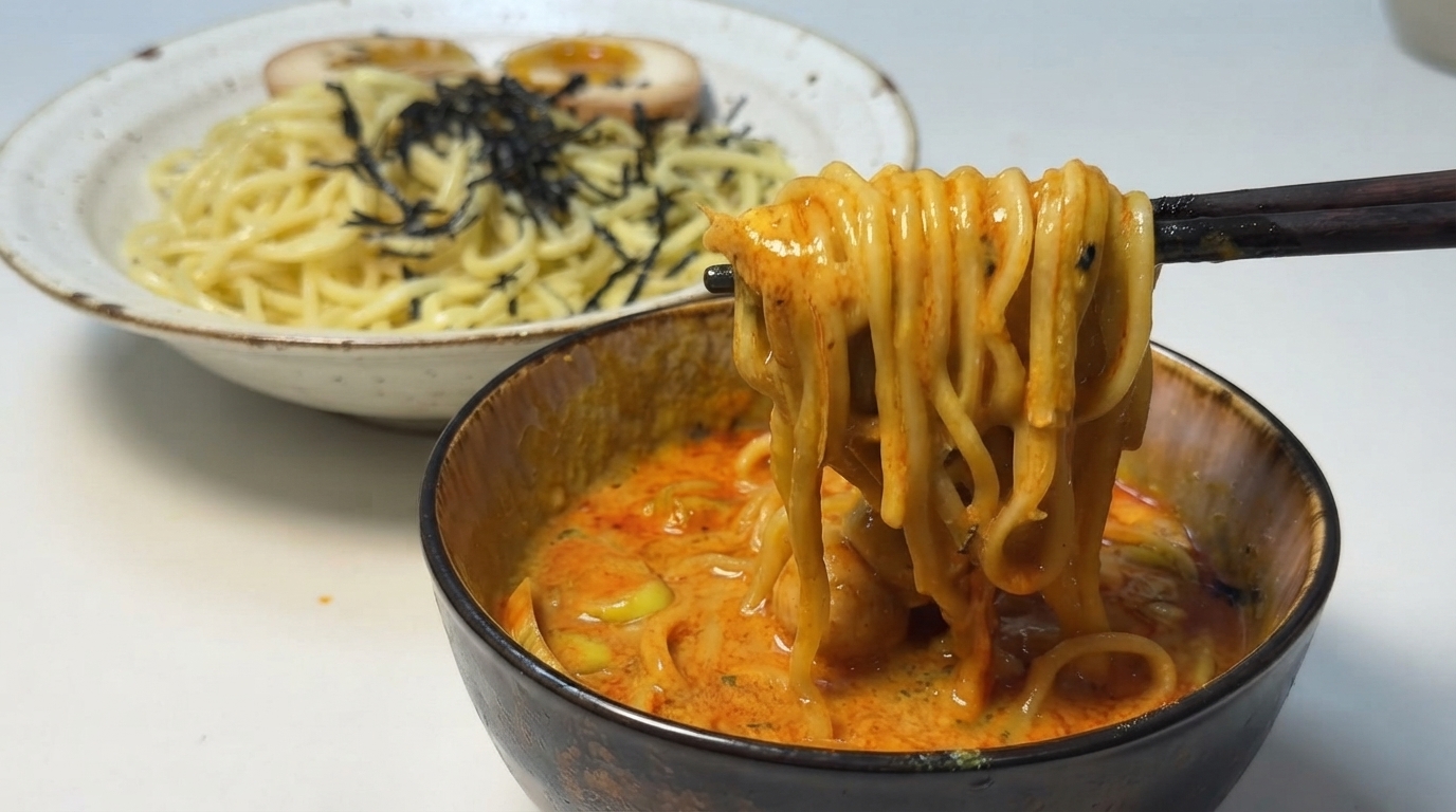 Japanische Curry Tsukemen (Dipping Noodles)