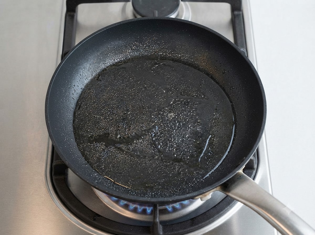 Marinierten Hähnchenstücke braten in heißem Öl in einer Pfanne.