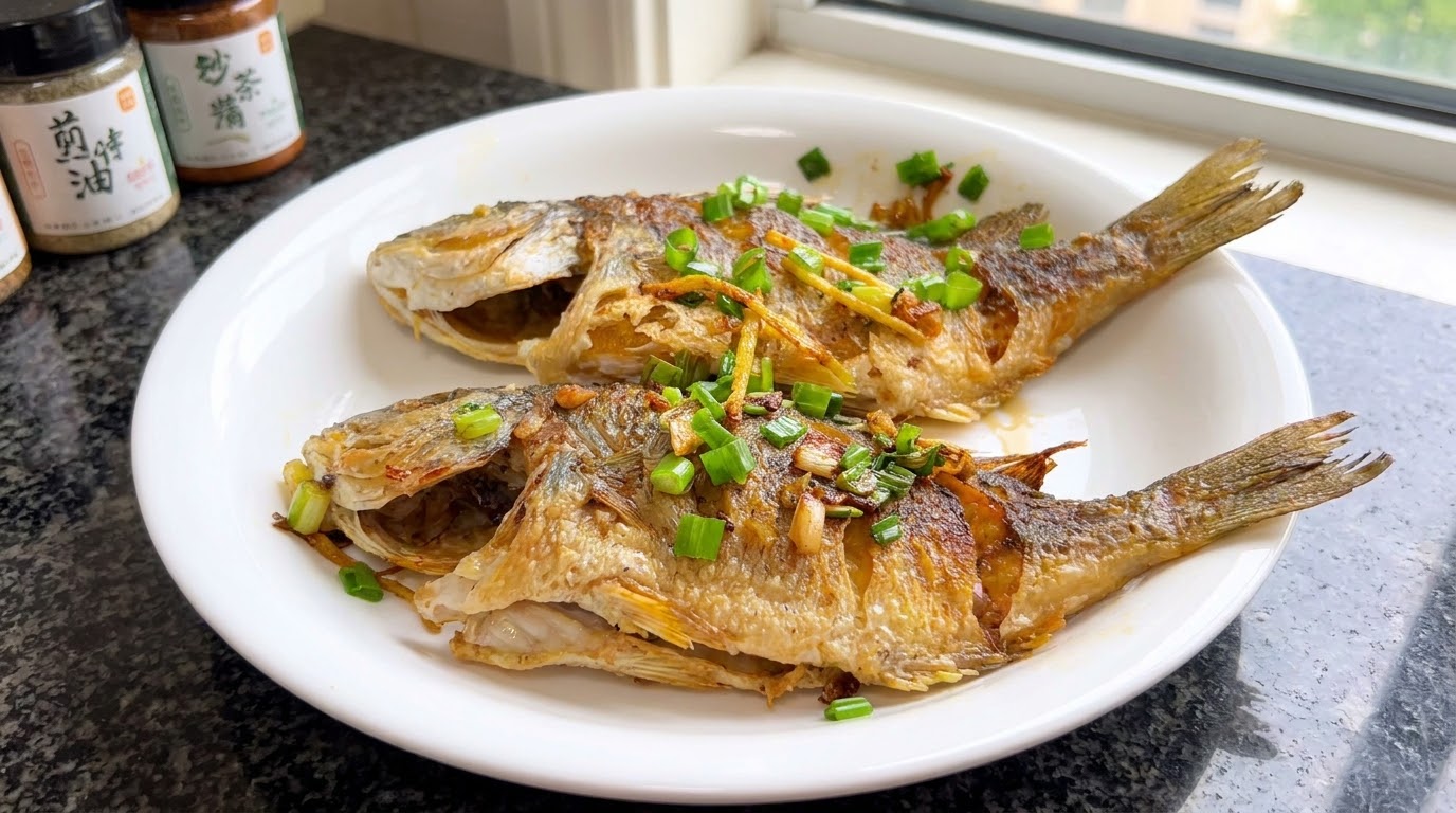 Knusprig gebratene Gelbflossen-Meerbrasse (Süd-Fujian-Art)
