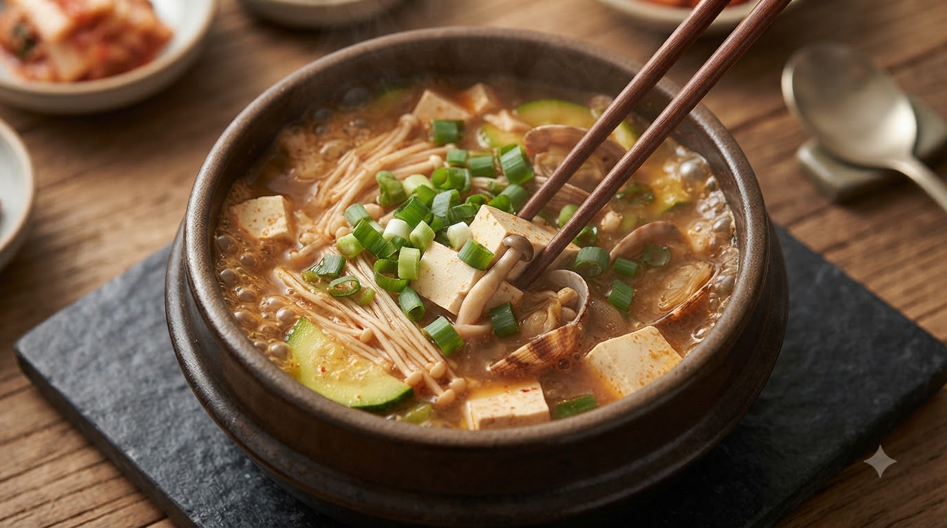 Traditioneller Koreanischer Sojabohnenpasten-Eintopf (Doenjang-jjigae)