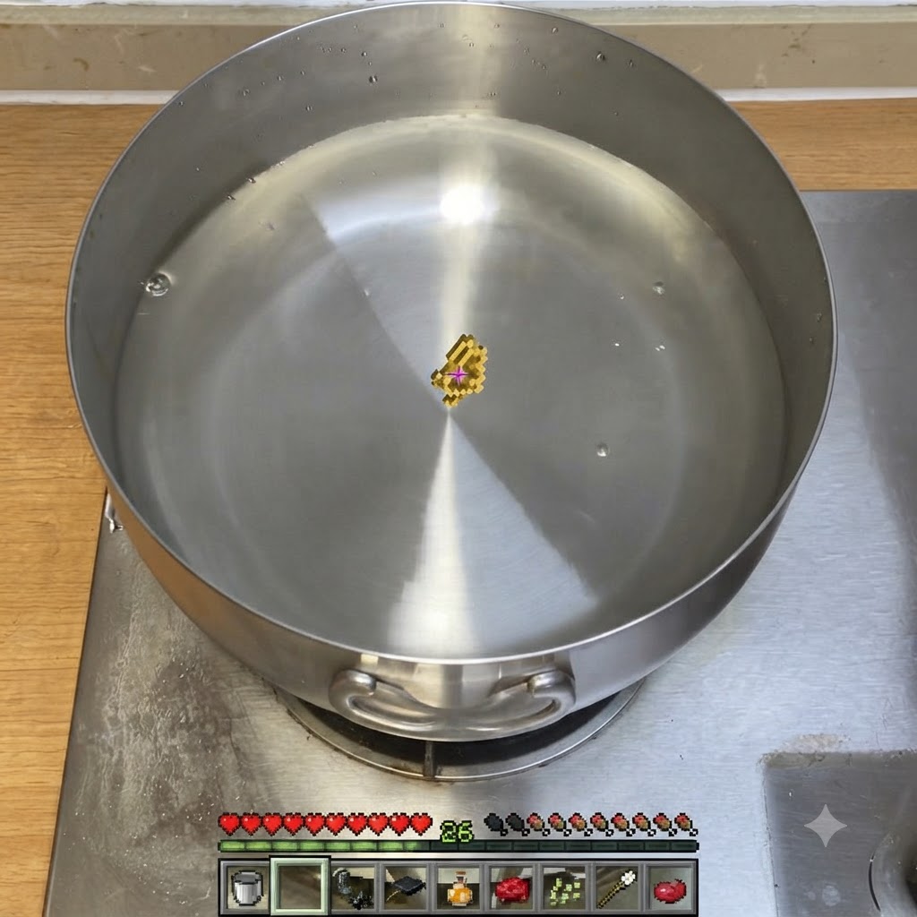 Spaghetti Nudeln kochen in einem großen Topf mit kochendem Wasser.