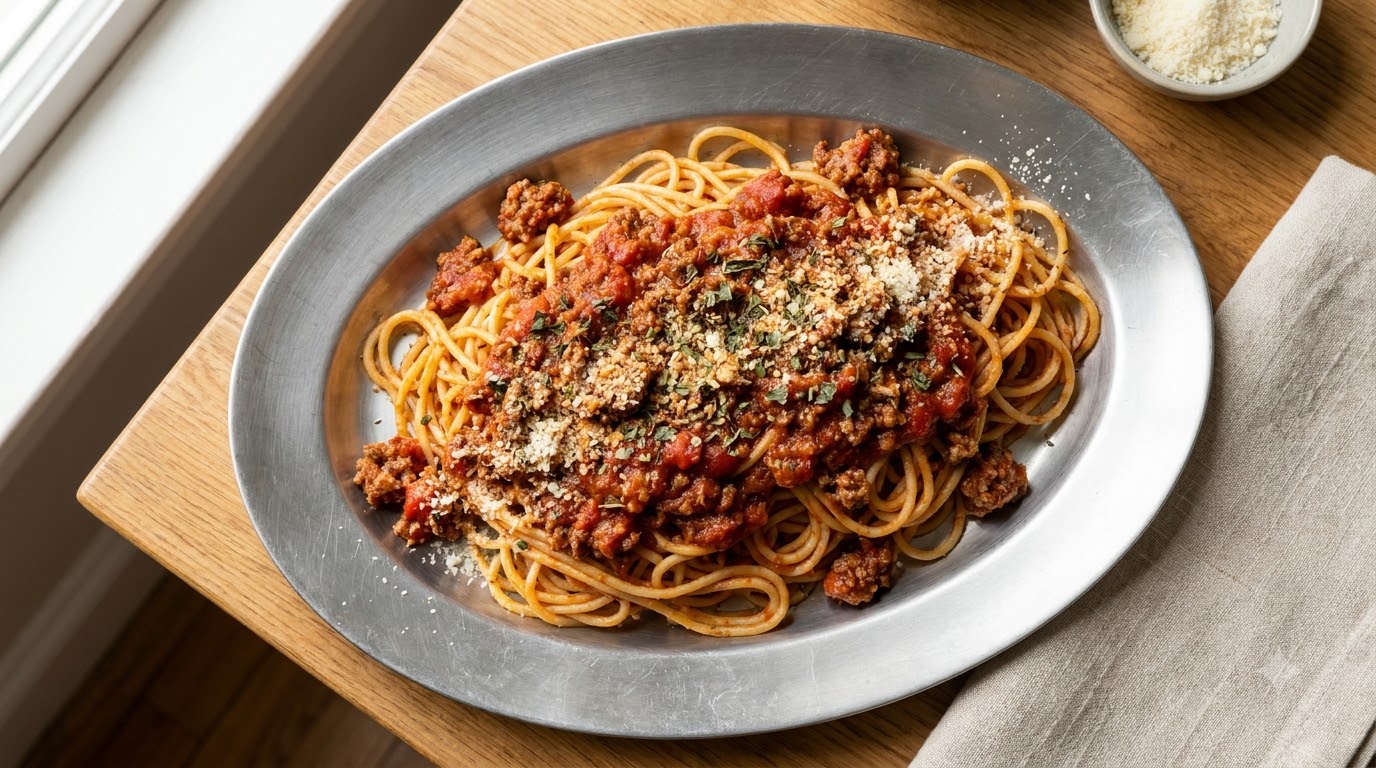 Klassische Hausgemachte Bolognese Spaghetti