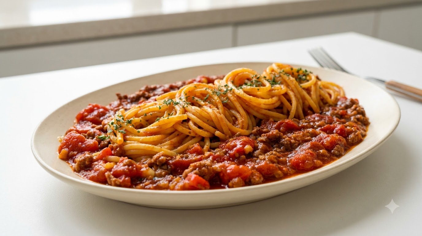 Cremige Tomaten-Rinder-Spaghetti