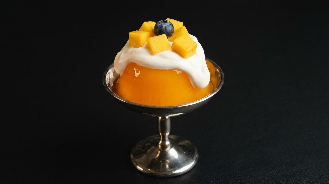 Mango Margarita Jelly mit gesalzener Sahne