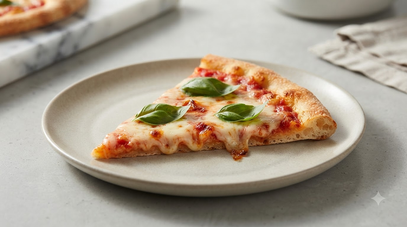 Hausgemachte Margherita Pizza mit Poolish-Vorteig
