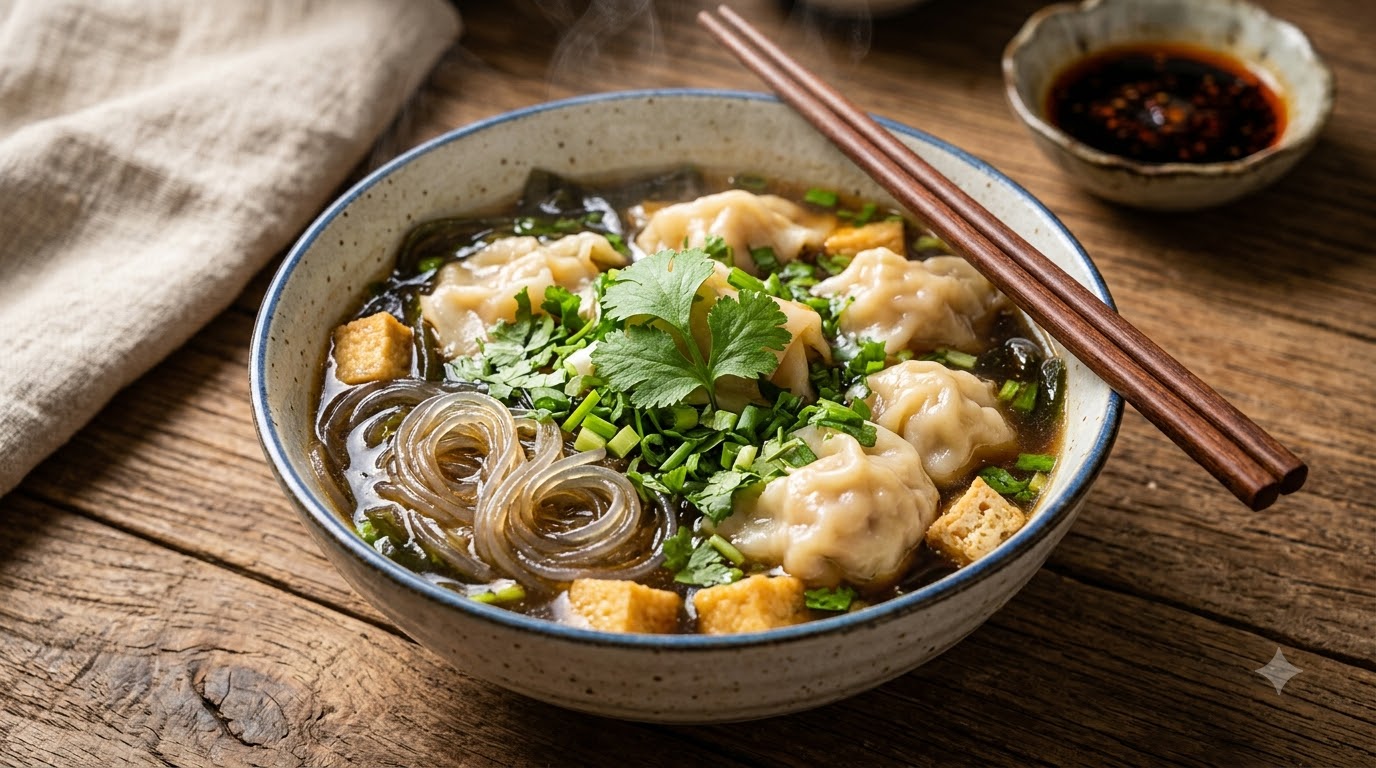 Traditionelle Shanxi Teigtaschensuppe