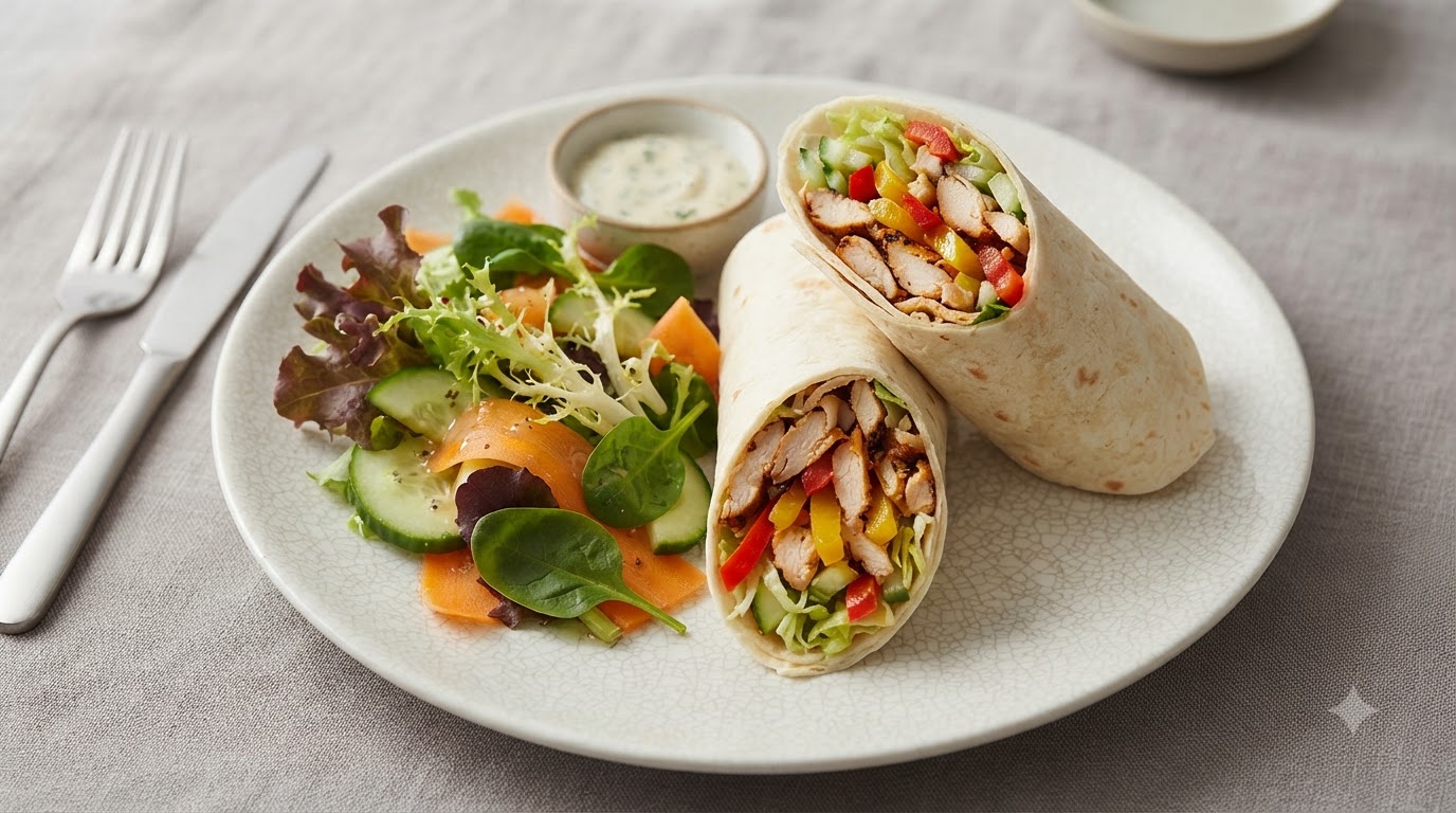 Räucherhähnchen-Wraps mit karamellisierten Balsamico-Zwiebeln
