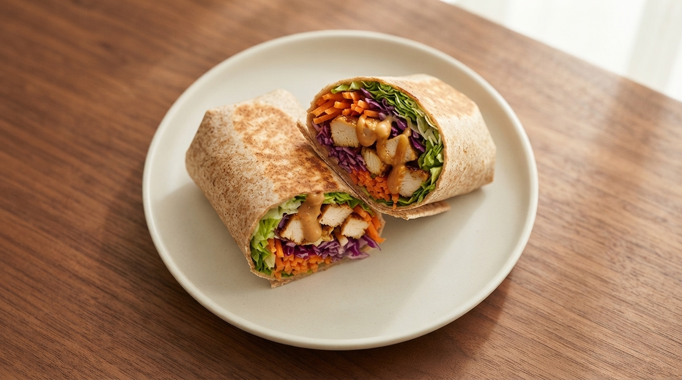 Süß-Scharfer Hähnchenbrust-Wrap mit Erdnussbutter