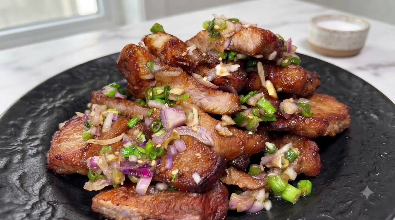 Salz- und Frühlingszwiebel-Schweinekoteletts aus der Heißluftfritteuse
