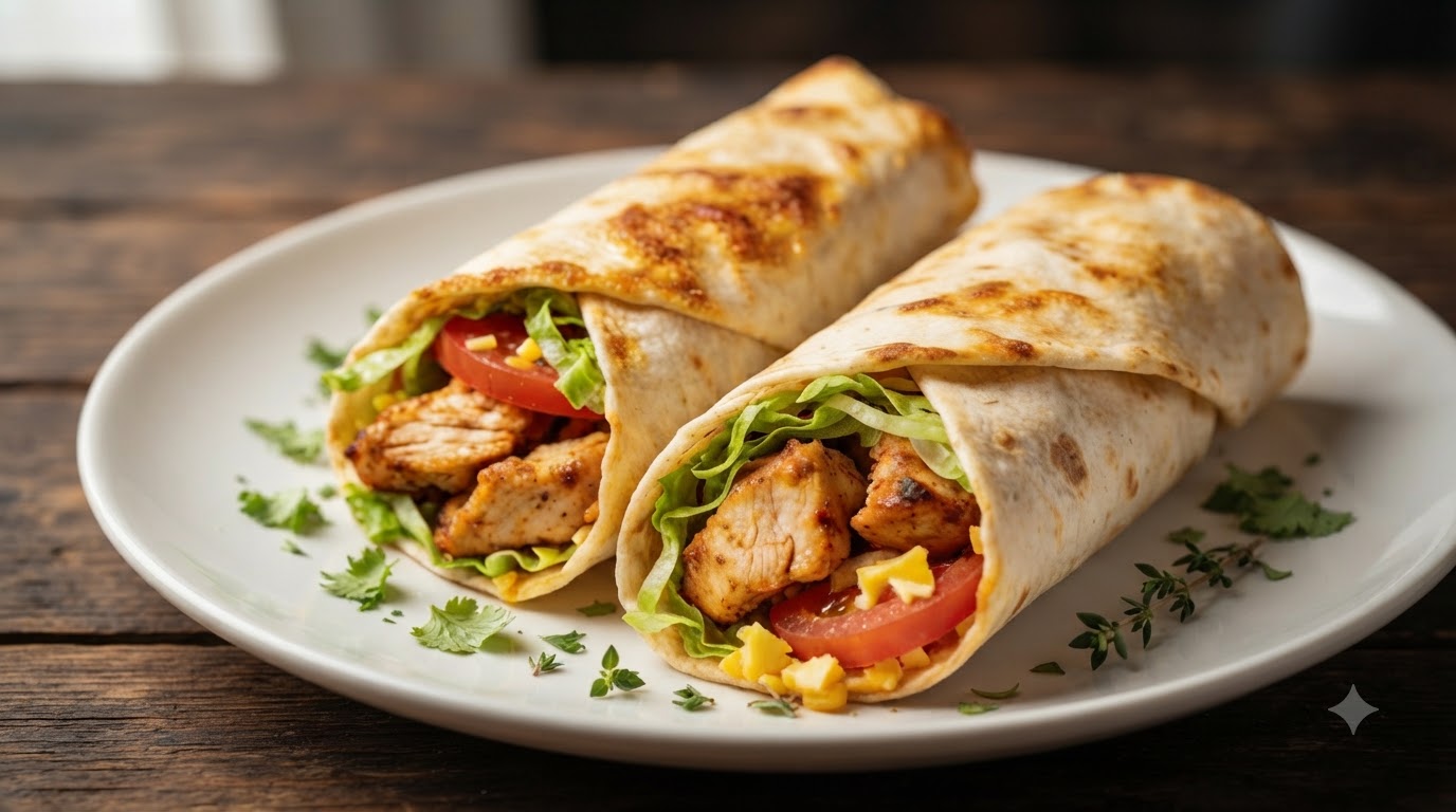 Einfacher Mexikanischer Hähnchen-Wrap