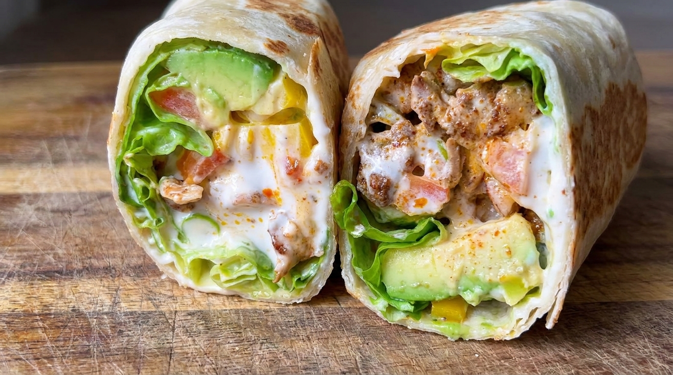 Fettarmes Hähnchen-Avocado-Burrito