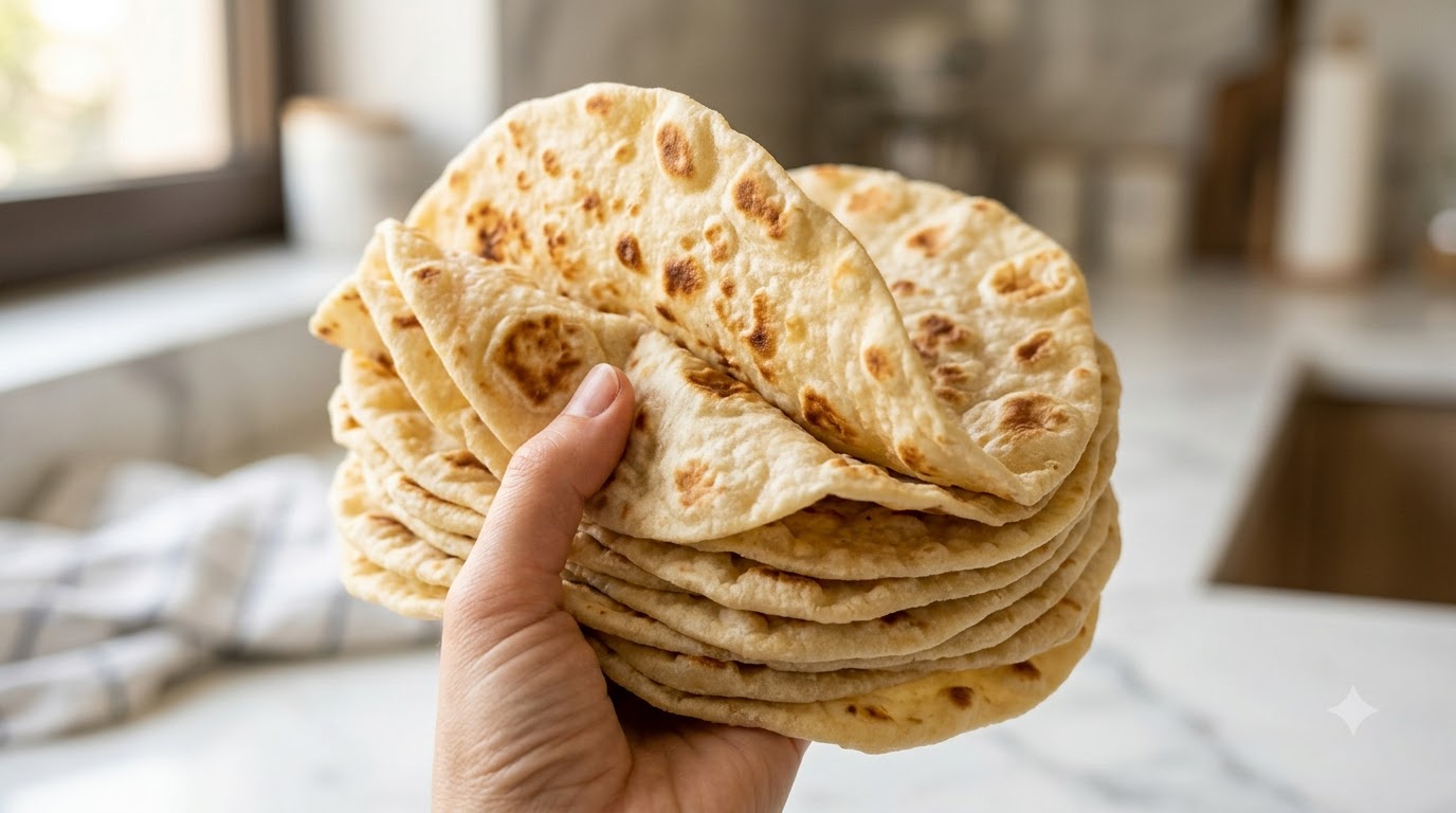 Hausgemachte Mexikanische Hähnchen-Rollen-Fladenbrote Tortillas