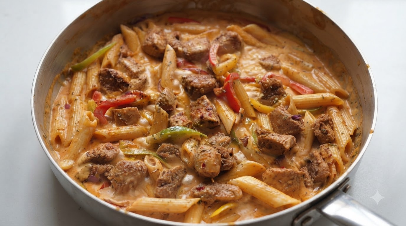 Cremige Hähnchen-Fajita-Pasta