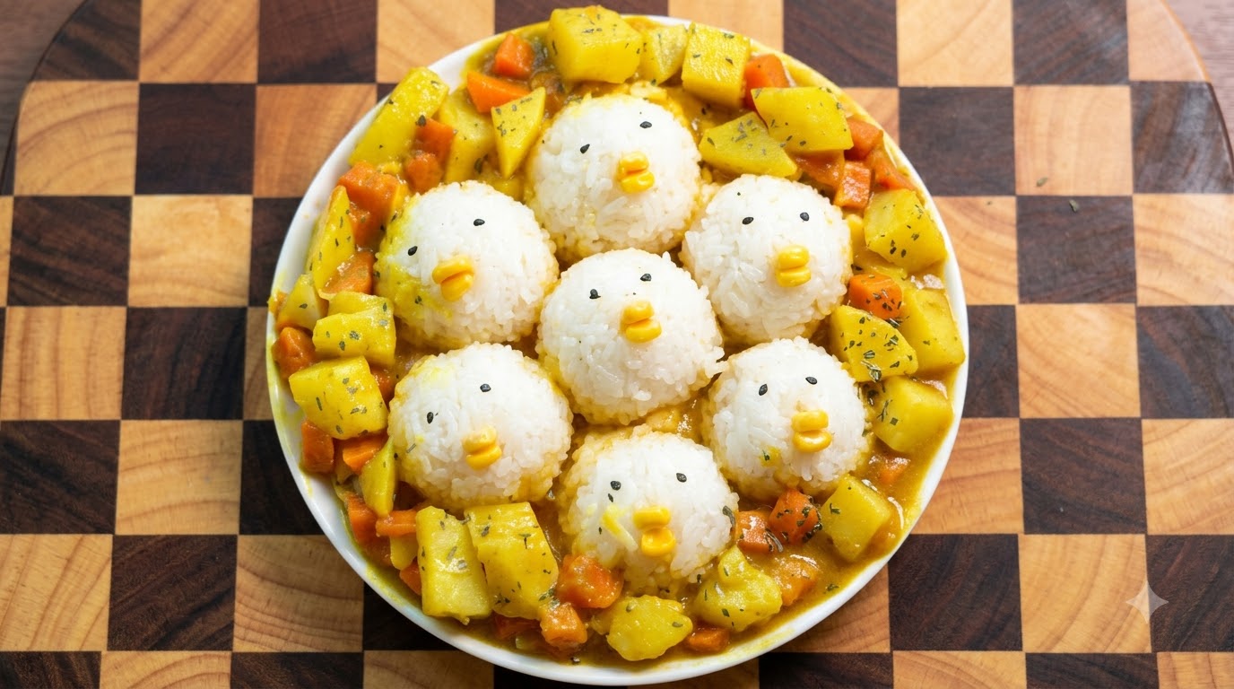 Süßes Hähnchen-Curry mit Eier-Bratreis