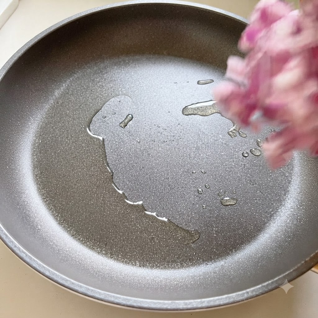 Gehackter Knoblauch und gewürfelte Zwiebeln werden in einer heißen Pfanne mit Öl angebraten.