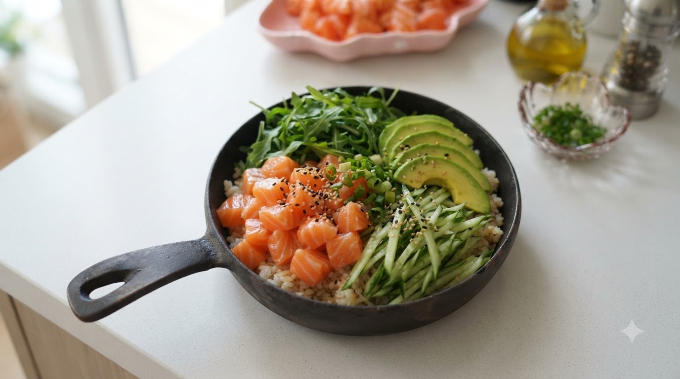 Frische und lebendige Salmon Don (Japanische Lachs-Reisschüssel)
