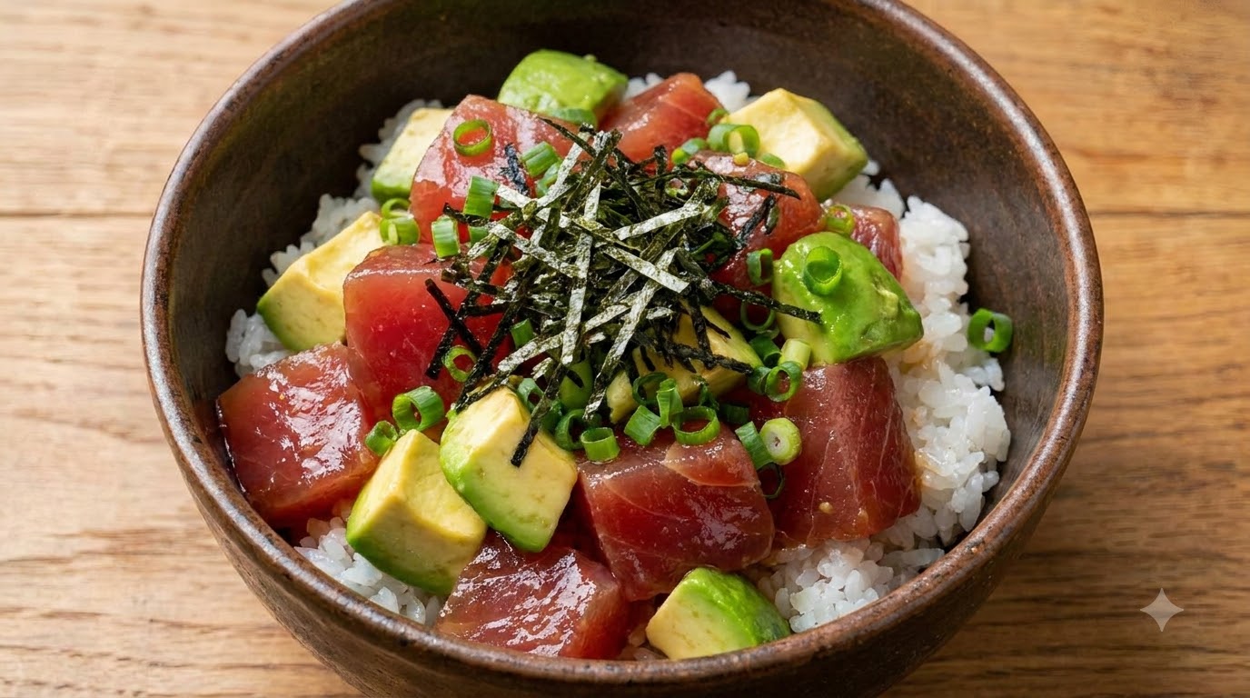 Cremige Avocado Thunfisch Poke Bowl