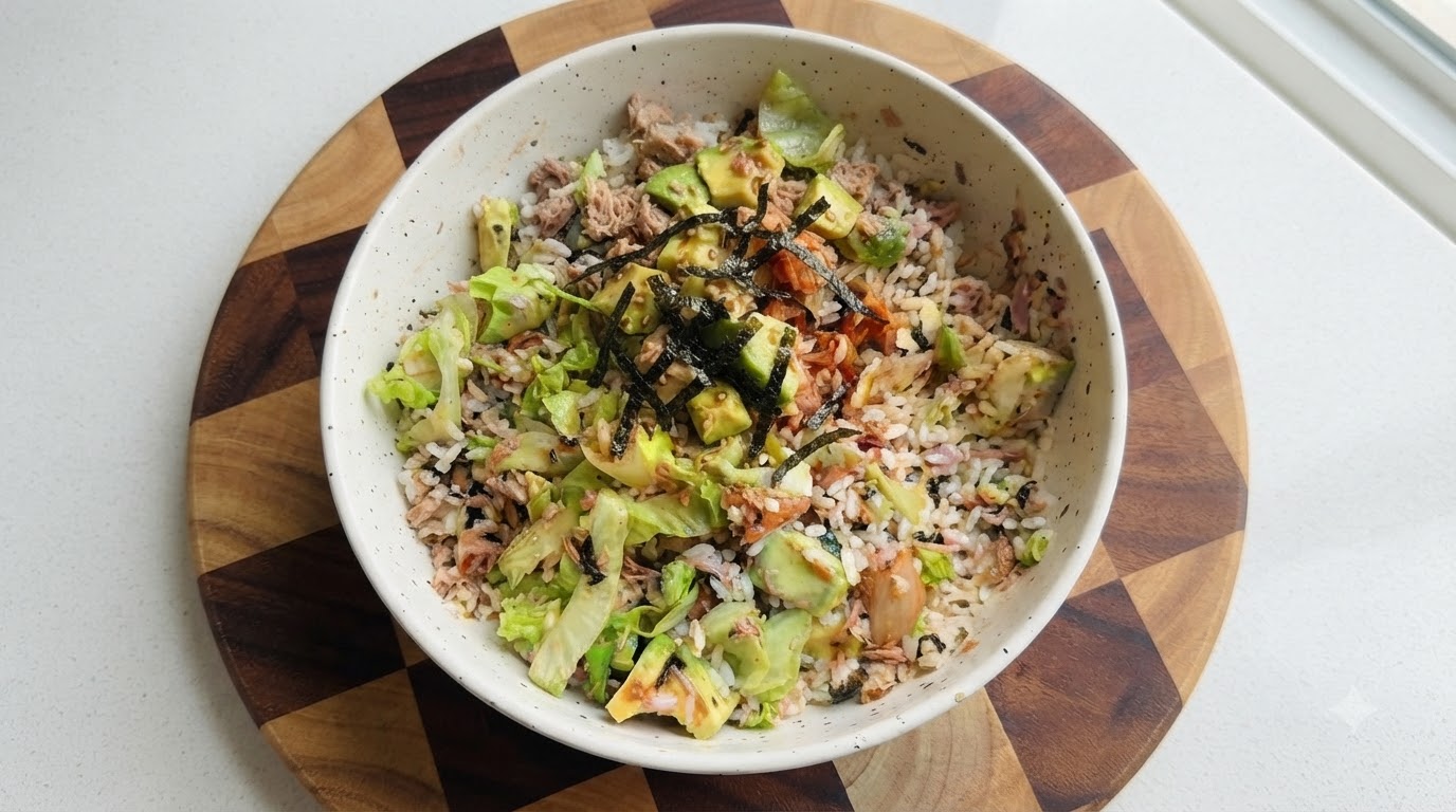 Thunfisch Avocado Reis Bowl ohne Kochen
