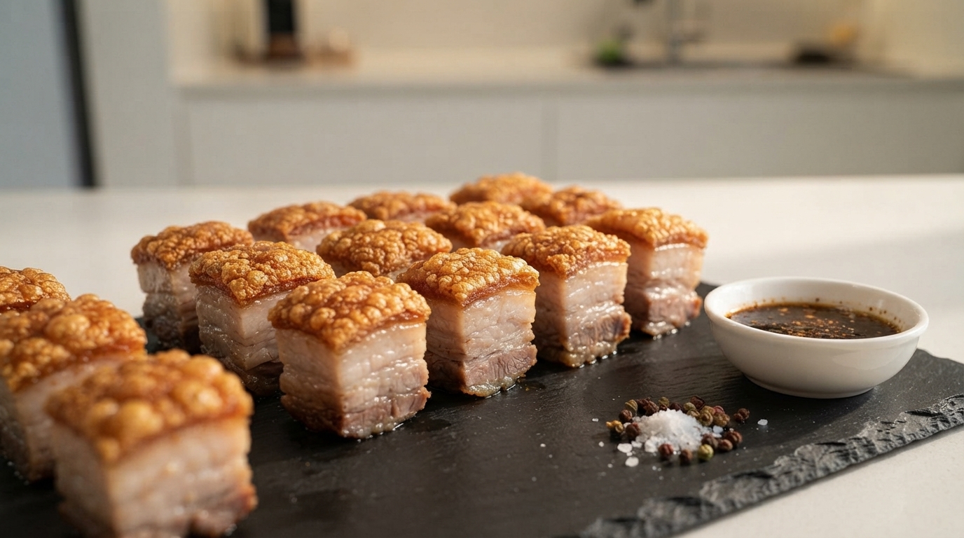 Knuspriger Kantonesischer Schweinebauch aus der Heißluftfritteuse
