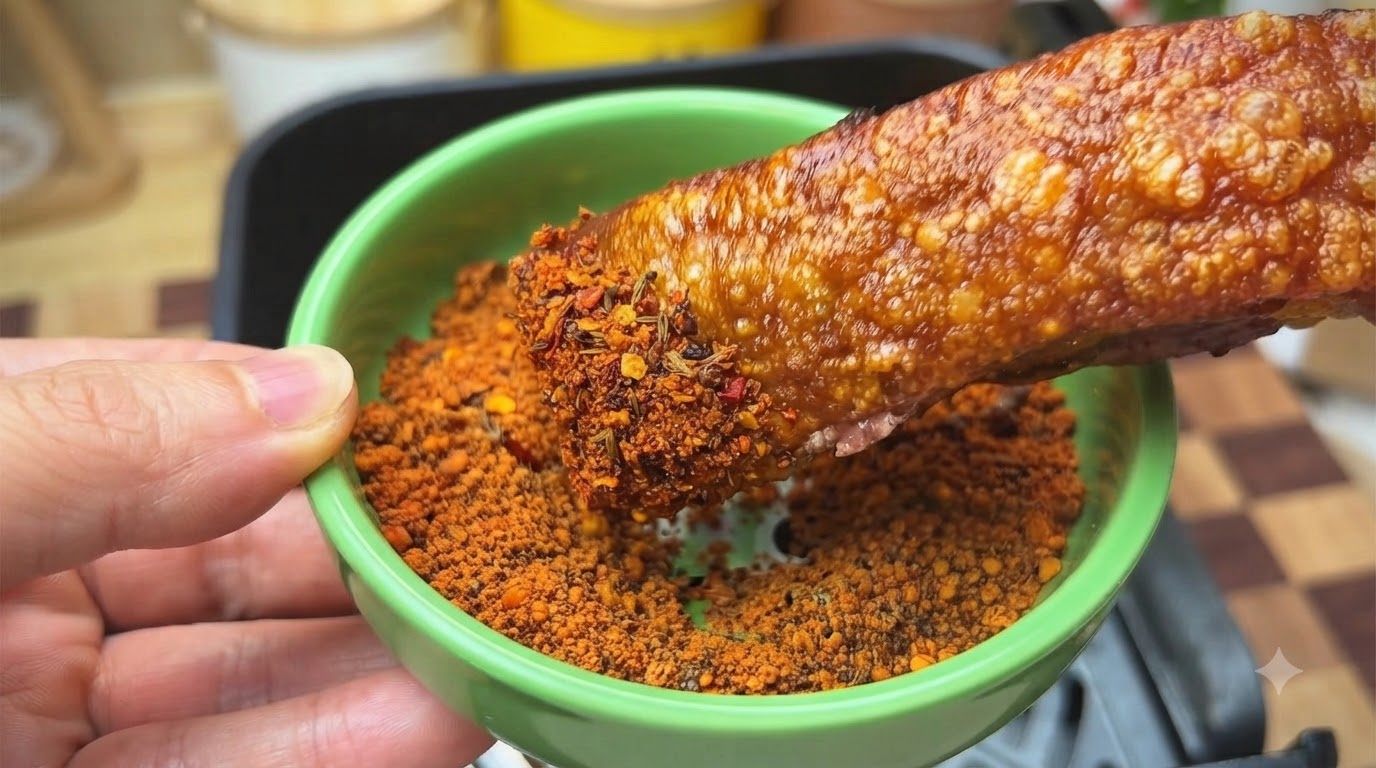 Knuspriger Schweinebauch aus der Heißluftfritteuse