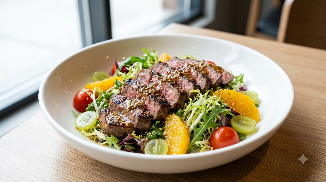Kohlengegrillter Rindfleischsalat mit Szechuanpfeffer-Dressing