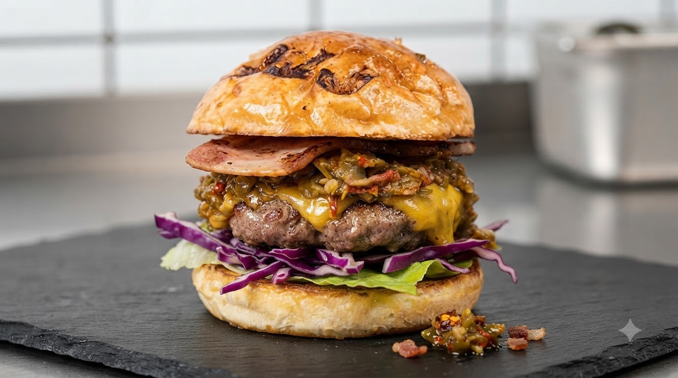 Double Chili Sauce Gourmet Burger