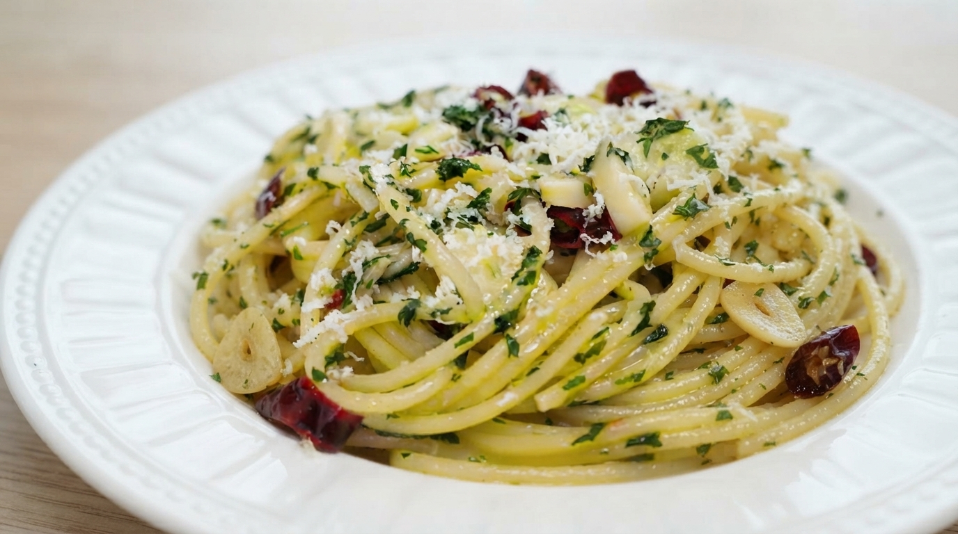 Klassische Knoblauch- und Olivenöl-Pasta (Aglio e Olio)