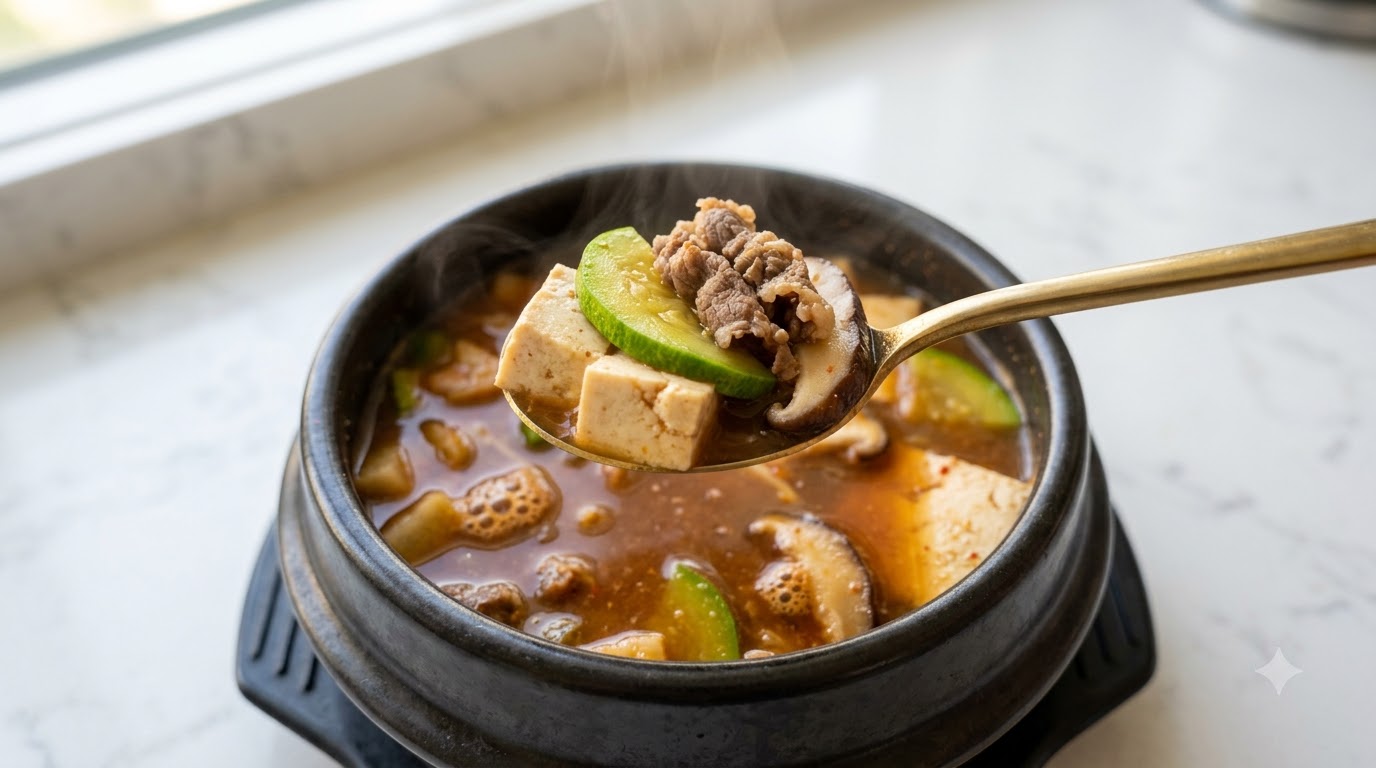 Klassisches Koreanisches Doenjang Jjigae (Sojabohnenpasten-Eintopf)