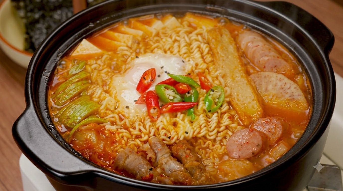 Authentischer Koreanischer Armeeeintopf (Budae Jjigae)