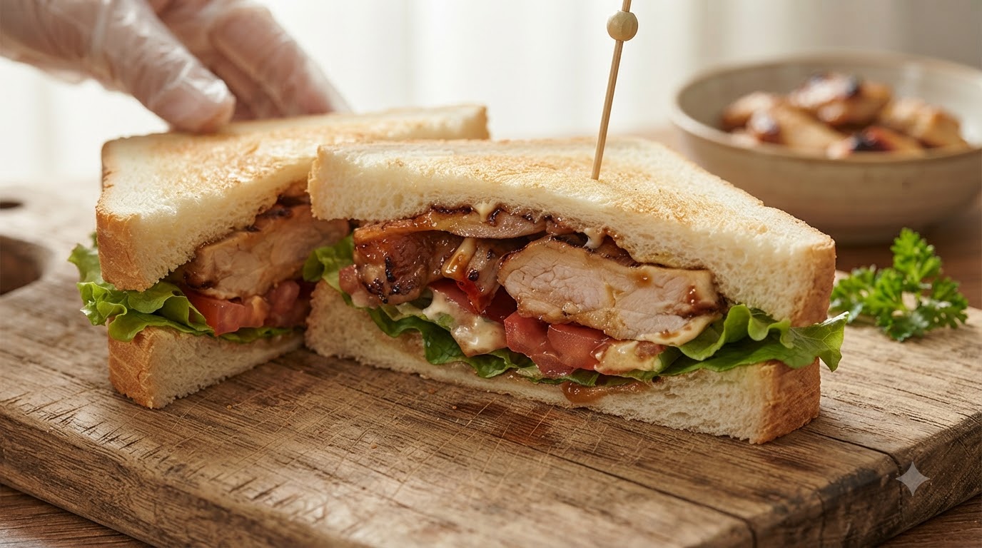 Klassisches Teriyaki-Hähnchen-Sandwich