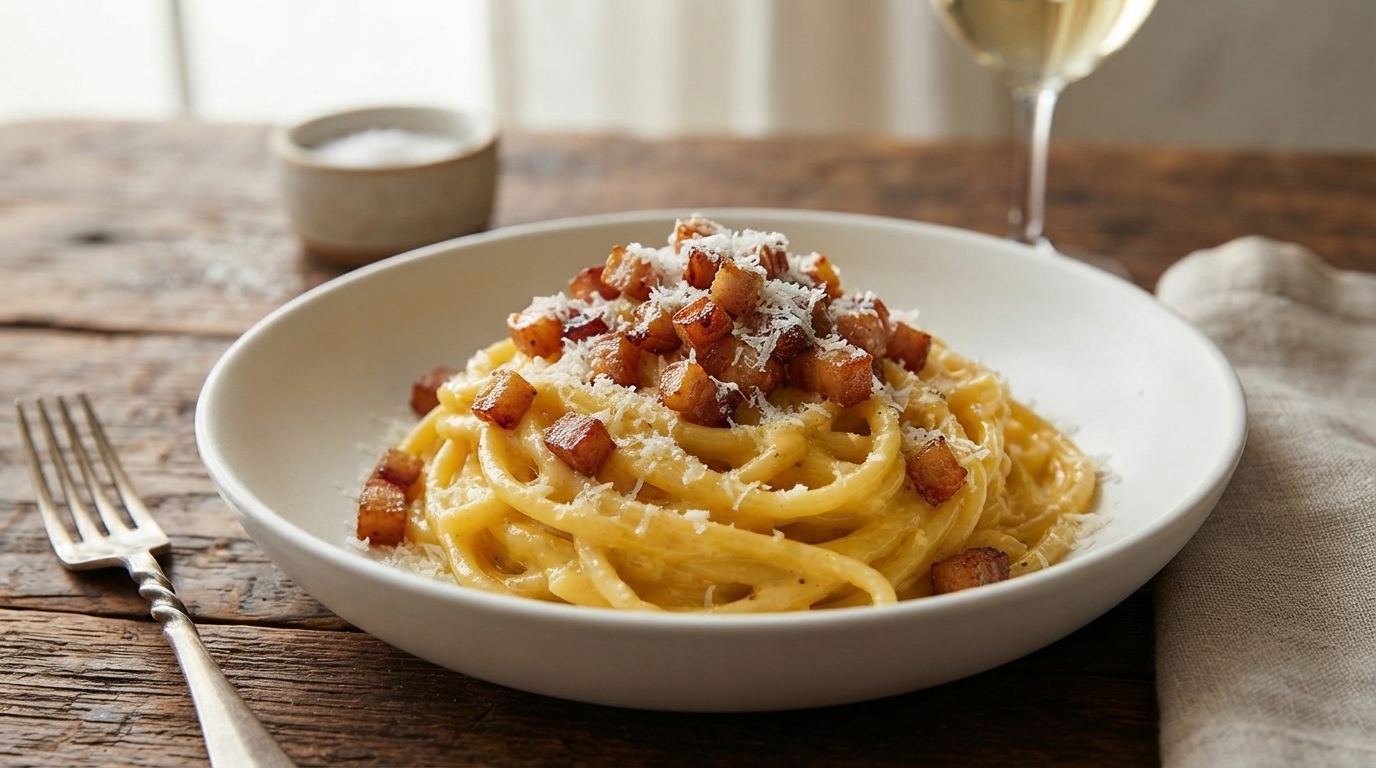 Authentische Hausgemachte Spaghetti Carbonara
