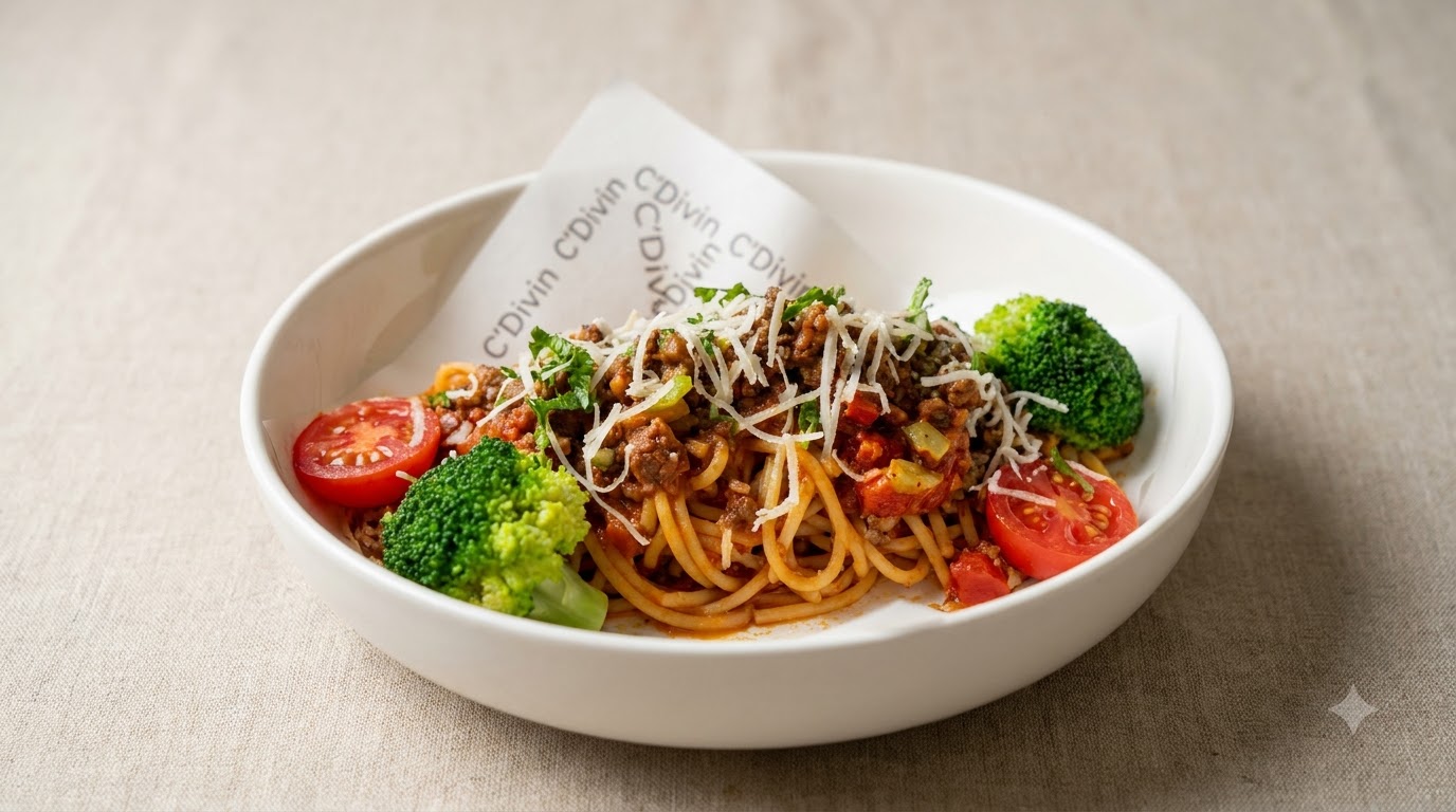 Klassische Tomatensoße und Italienische Pesto-Spaghetti