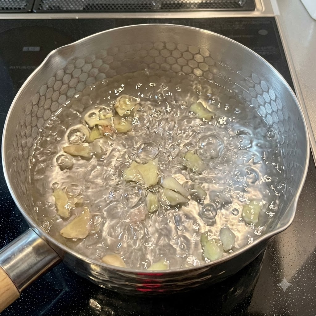Trockene Nudeln kochen in einem blubbernden Topf mit kochendem Wasser auf dem Herd.