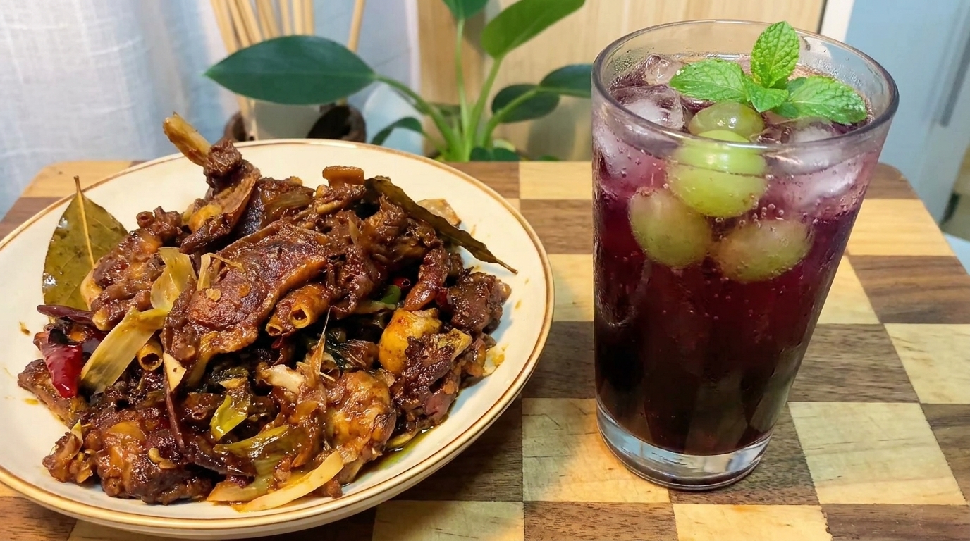Sojasaucen-Bier-Ente mit fruchtigem Trauben-Sprudel