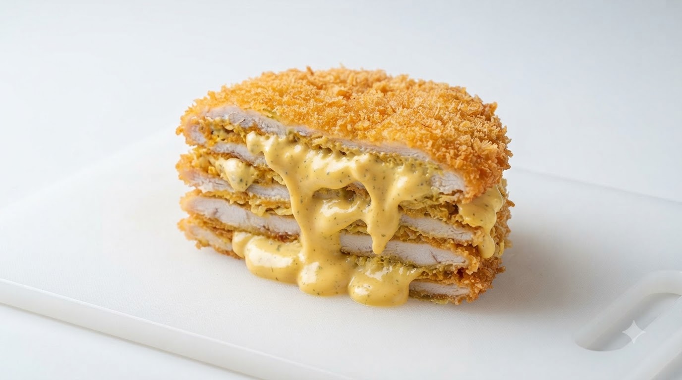 Knuspriges Käse-Salat-Hähnchenschnitzel