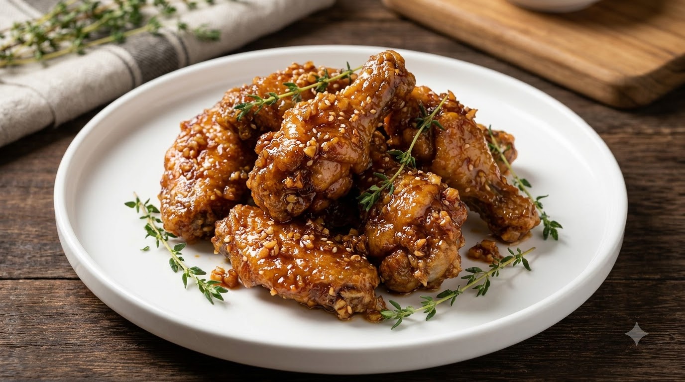 Koreanischer Knoblauch-Honig-Hähnchen